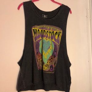 Urban Outfitters Woodstock logo muscle tee